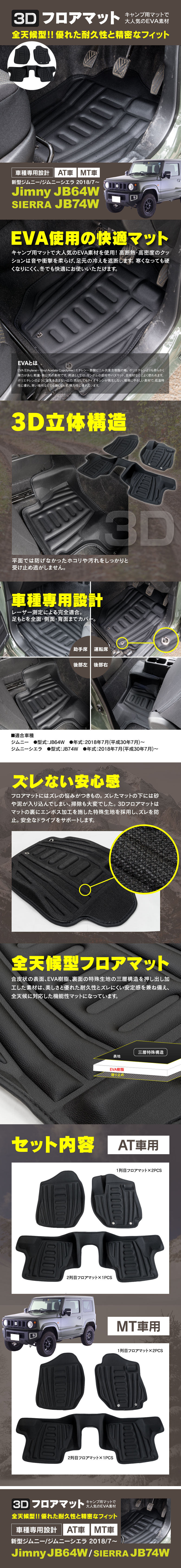 ジムニー JB64系 3Dフロアマット