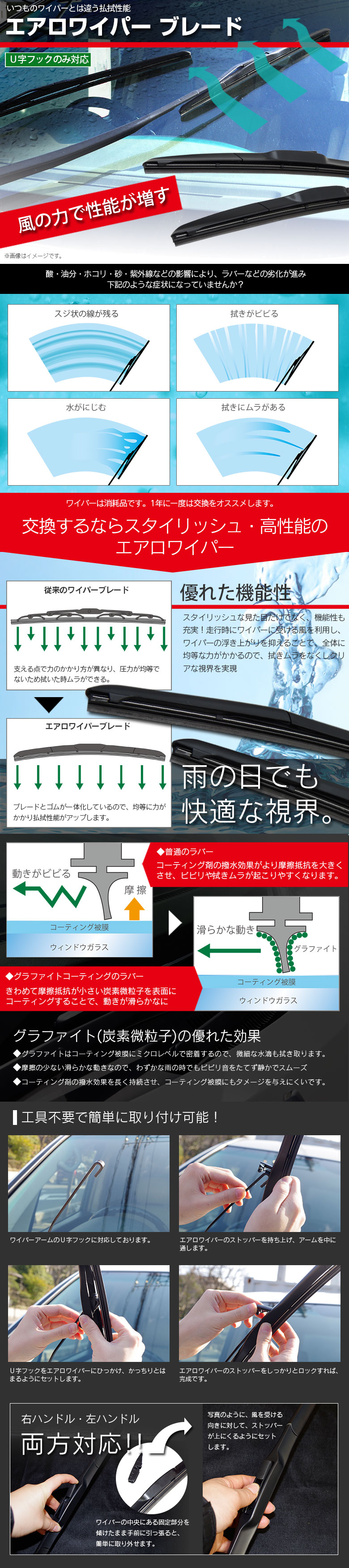 エアロワイパーブレード T170